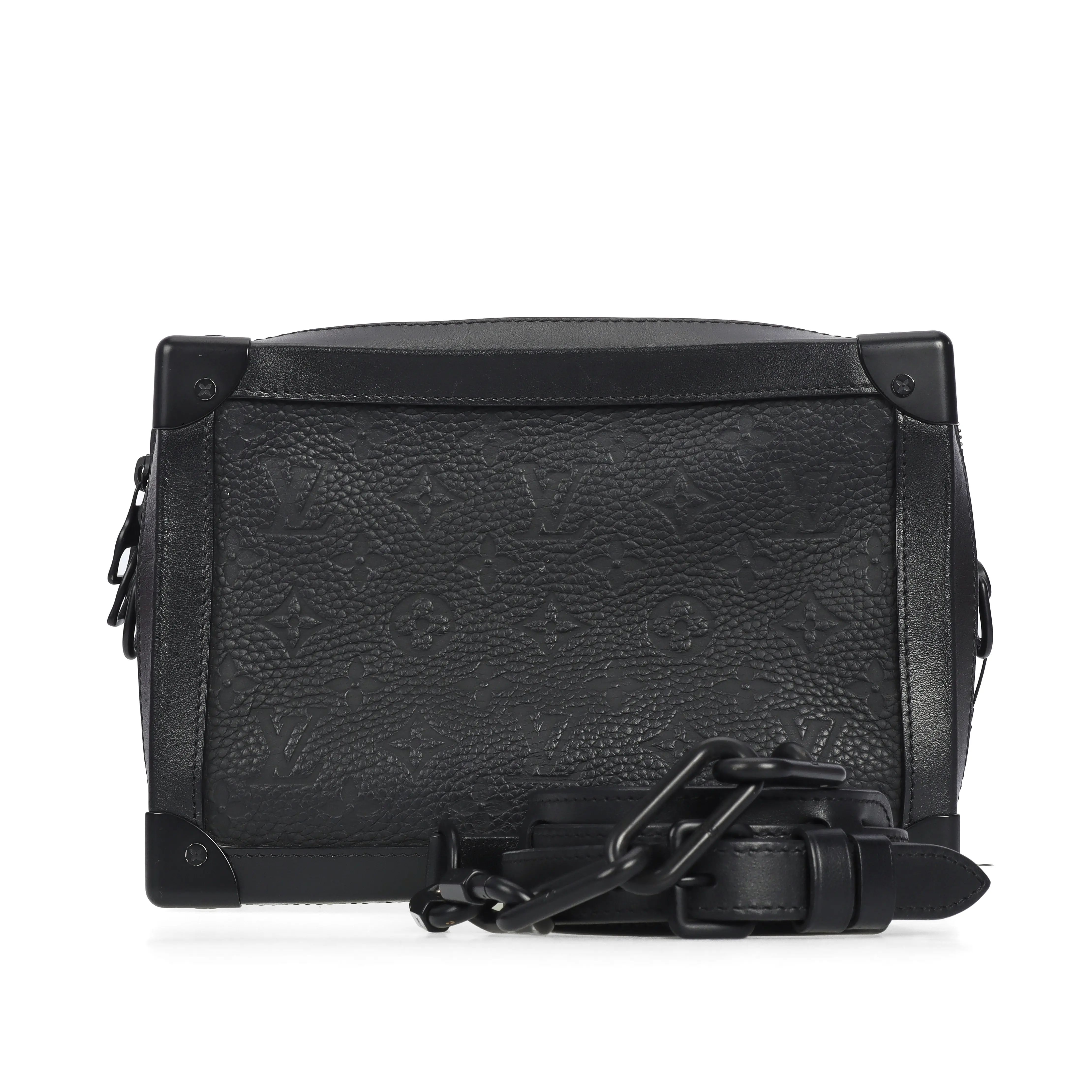 Pre-owned Louis Vuitton Calfskin Shoulder Bags Soft Trunk Black 56030527 hz