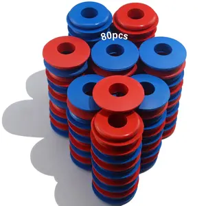 Glad Hand Seals Thick, 80pcs Gladhand Washers Rubber Seals Gasket Elastic Grommets for Semi Trucks Trailers Brake Air Hose Parts Number 10028 40Pcs Red and 40Pcs Blue