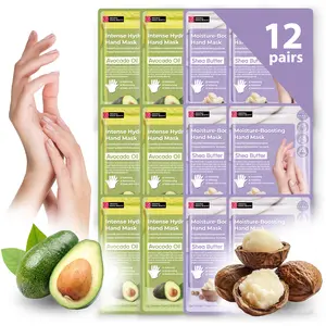 Original Derma Beauty Hydrating Hand Mask Moisturizer 6 Pairs - Shea Butter, Avocado, Cica - Dry Hand Repair Gloves