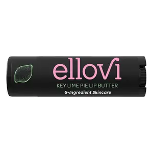 Ellovi Key-Lime-Pie Lip Butter - 6-Ingredient Vegan Skincare for Chapped Lips, Non-GMO & Cruelty-Free, 100% Plant-Based, Aromatherapy Fragrance