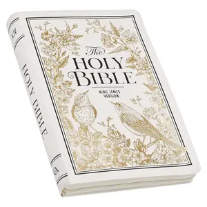KJV Holy Bible, Thinline Large Print Vegan Leather Red Letter Edition Thumb Index & Ribbon Marker, King James Version, White and Gold, Zipper Closure (KJV Thinline LP Editions) Imitation Leather – Large Print, August 29, 2024