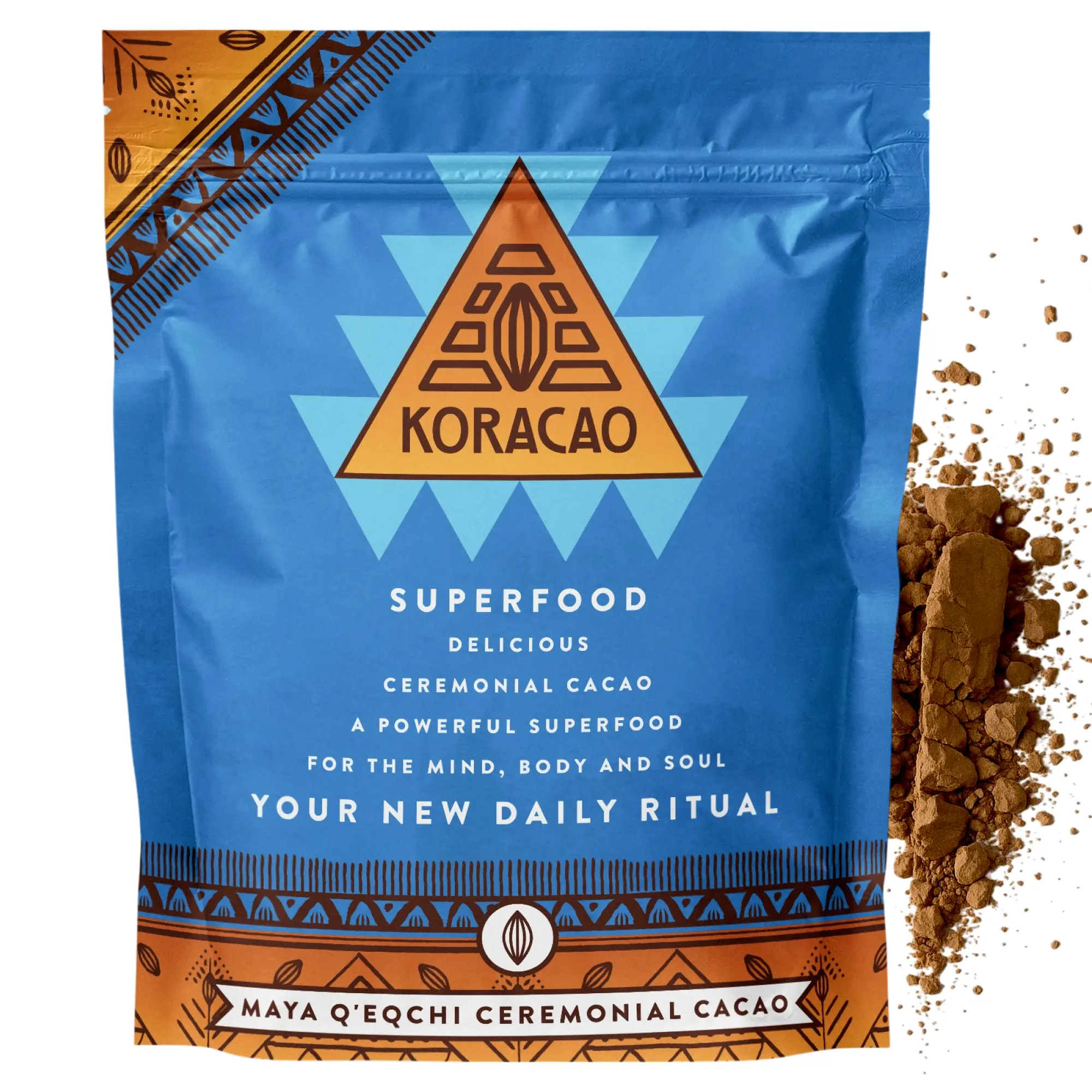 Koracao Maya Q'Eqchi Ceremonial Grade Cacao Powder - Regenerative, Low Temp Grind Powdered Cocoa with Smooth Nutty Flavor