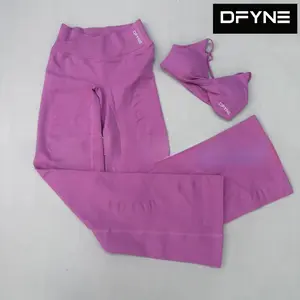 DFYNE Twist Front Sports Bra Set – Seamless Strappy Back, Padded Activewear for Yoga & Fitness