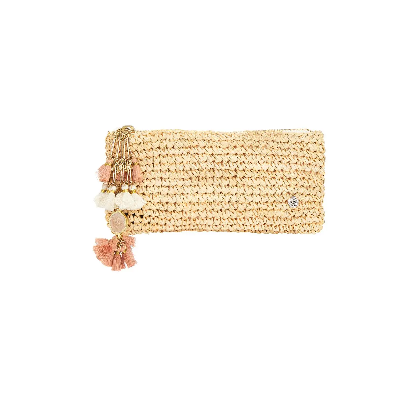 florabella Alegre Crochet Raffia Clutch in Natural florabella Alegre Crochet Raffia Clutch in Natural