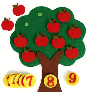 DIY Felt Apple Tree, Digital Apple Tree Learning Board, Non-Woven Felt Tree, Educational Toy for Kids, Creative Craft Kit