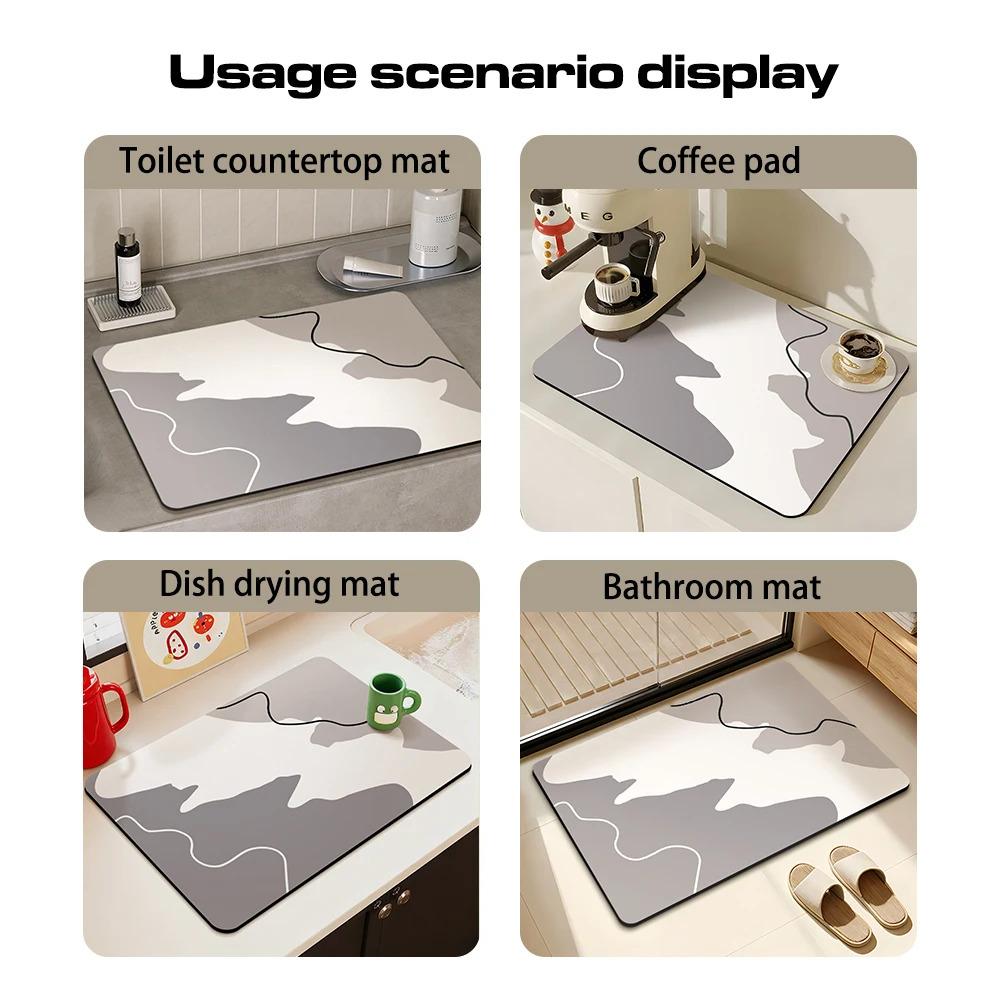 Absorbent Dish Drying Mat & Coffee Maker Mat for Kitchen Countertops - Multi-Use Coffee Bar Countertop Mat Absorbent Dish Drying Mat & Coffee Maker Mat for Kitchen Countertops - Multi-Use Coffee Bar Countertop Mat