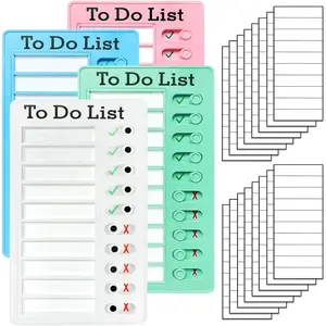 4 Pieces Chore Chart for Multiple Kids - Sliding Routine Chart, Reusable To Do List, RV Checklist, Planning Board, Visual Schedule, Reminder (Multicolored)