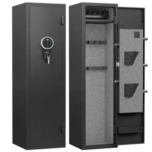 Safe, Digital/Biometric Fingerprint Large Safe for Home, Quick Access Cabinets with LED Light, Safe with Adjustable Rack and Removable Shelf Modern Safety