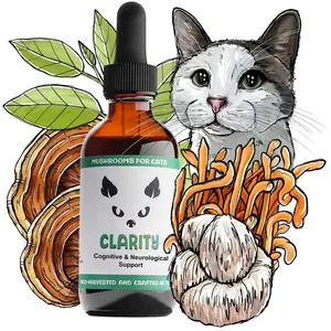 MycoCat CLARITY - Mushroom Blend for Cat Cognitive Health & Emotional Balance - Organic Vegetable Glycerin Formula - 1oz Bottle