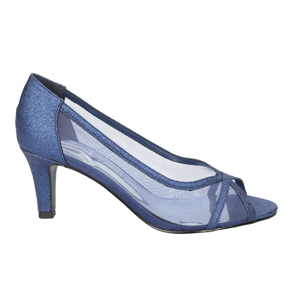 Easy Street Womens Picaboo Evening Pump Dress Casual Mid Heel 2-3" - Blue