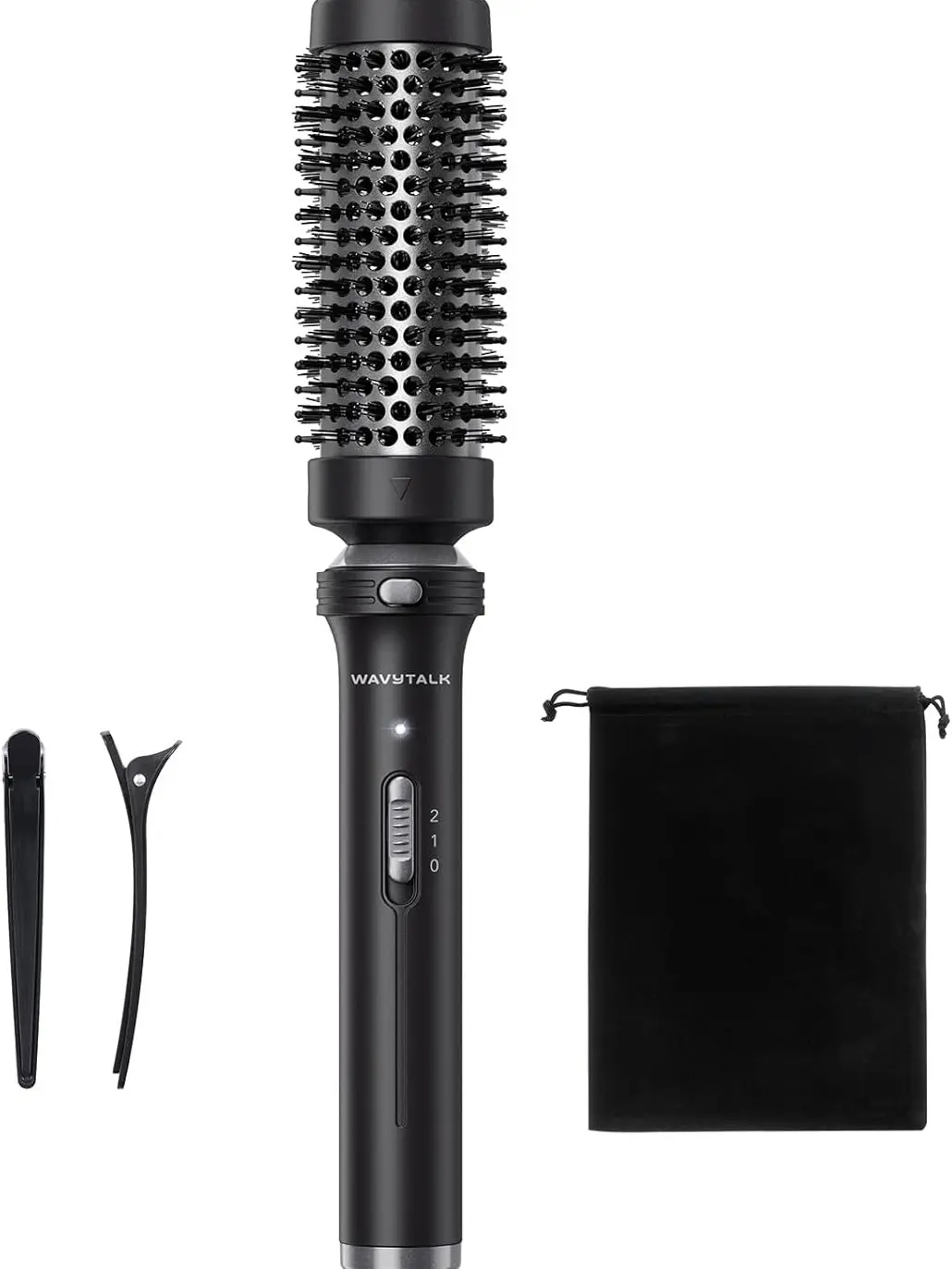 Wavytalk Thermal Brush 1.5" Detachable Heated Round Brush for Blowout Look | Detachable Brush Head Includes Travel Pouch, Create Voluminous Blowout Look, Tourmaline Ceramic, 2 Temp Settings Dual Voltage