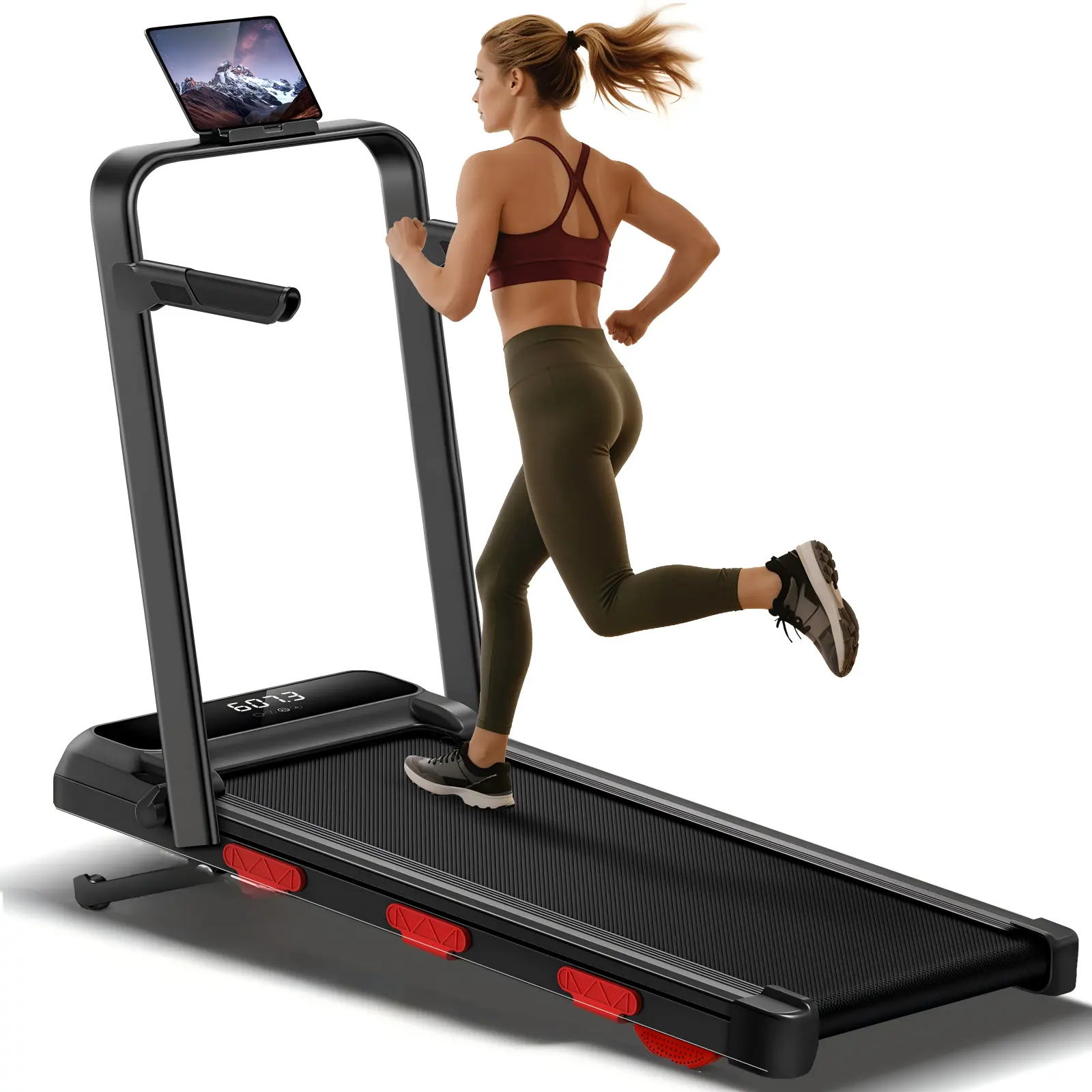 UMAY  Auto Incline Treadmill with 3 LED Display | 3.0HP 300LBS Heavy Duty 10S Foldable Walking Pad | Under Desk Home Office Workout | Compact Gym Machine for Men & Women
