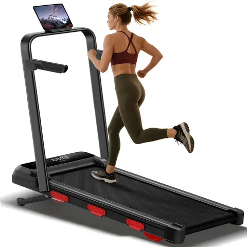 UMAY  Auto Incline Treadmill with 3 LED Display | 3.0HP 300LBS Heavy Duty 10S Foldable Walking Pad | Under Desk Home Office Workout | Compact Gym Machine for Men & Women low-noise motor indoor exercise equipment  tiktokshopbacktoschool