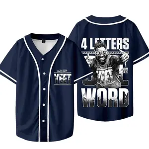 Jey Uso Four Letters One Word Yeet Baseball Jacket Cosplay Unisex V-neck Short Sleeve T-Shirts Sport Jersey Streetwear