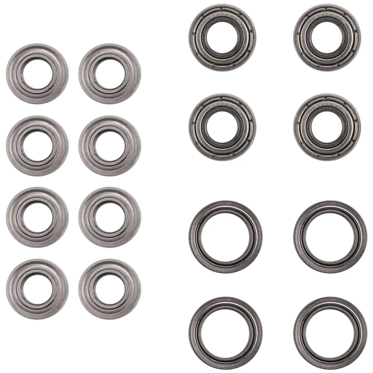 16Pcs Durable Deep Groove Ball Bearing Kit for Tamiya TT02-TT02D 1/10 RC Car - 5x10x4mm & 8x12x3.5mm Sizes, Easy Installation & Replacement Upgrade Parts for Less Friction, Higher Speeds, Durability