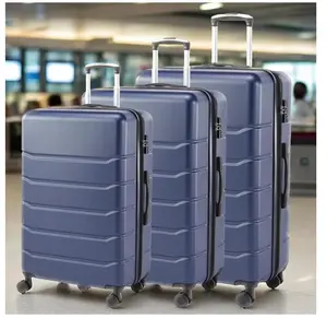 Set of 3 Hardside Luggage, Expandable Rolling Luggage with TSA Lock and Spinner Wheels, Blue