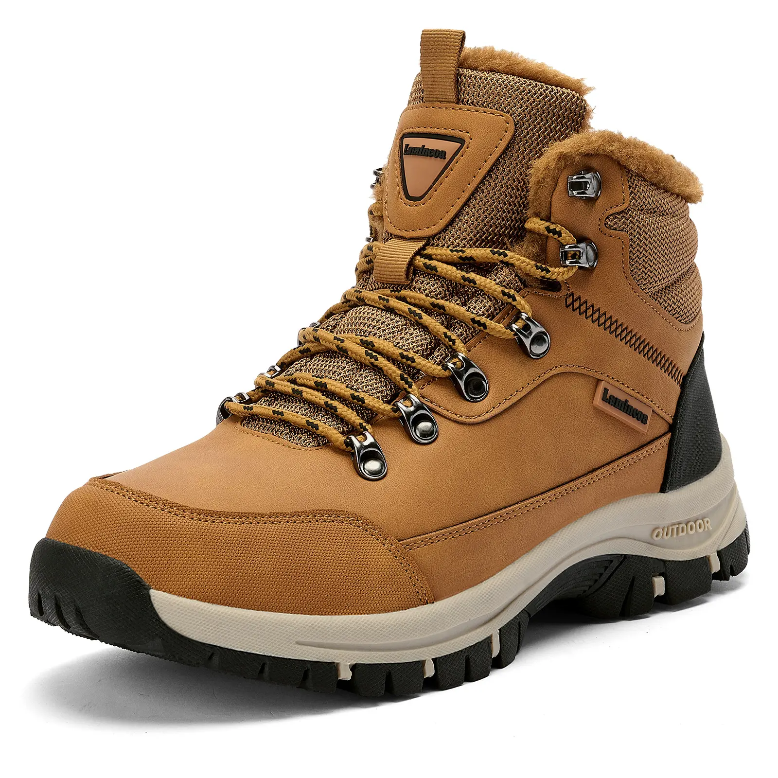 Womens Snow Boots Warm Fur Lined Winter Boots Comfortable Ankle Booties Outdoor Hiking Boots for Women Thickening Shoes