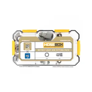 HoseBox Metric Light DIN Fitting Pack with 60 Bonded Hydraulic Seals Waterproof Case for Sizes -4 to -16 Ideal for Repair Tasks