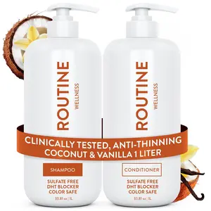 Routine Wellness 1 Liter Anti-Thinning Volumizing Shampoo and Conditioner Set for Thinning Hair & Hair Loss - Grow Your Confidence with Biotin & DHT Blockers - 1 Liter Set
