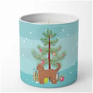 Carolines Treasures  3.75 x 3.25 in. Unisex Tan Goldendoodle Christmas Tree 10 oz Decorative Soy Candle