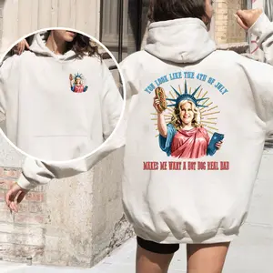 Funny 4th July Shirt, Hot Dog Lover Shirts, You Look Like The 4th Of July Makes Me Want A Hot Dog Real Bad Shirt, Independence Day Tee