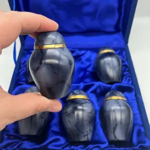 Keepsake Urns for Ashes| 6 Mini Brass Urns 3Cubic Inches|Memorial Urns