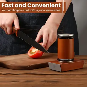 Rolling Knife Sharpener Kit- Best Knife Sharpener Tool with 15 & 20 Degree Knife Sharpening Angle- Diamond and Ceramic Discs for Sharper Kitchen Knives- Best Gift for Cooking Enthusiasts