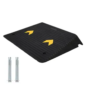 Garvee 4-Inch Heavy Duty Rubber Threshold Ramp with 33,000LBS Capacity, Non-Slip Surface, Portable Design for Doorways, Homes, Wheelchairs, and Mobility Scooters
