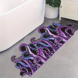 Octopus Tentacle Bathroom Anti-Slip Rug Modern Gothic Style Doormat Creative Irregular Shape Living Room Carpet Bedroom Decor Plush Bedside Rug Home Wardrobe Area Rug Machine Washable Entrance Doormat
