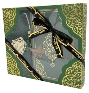 Eid Saeed Quran Gift Box Set - Prayer Mat, Quran & Tasbih - Green