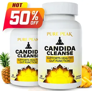 PURE PEAK Candida Cleanse Supports Healthy Gut Function 60 Capsules Dietary Supplement for Gut Health - Edible, Healthcare