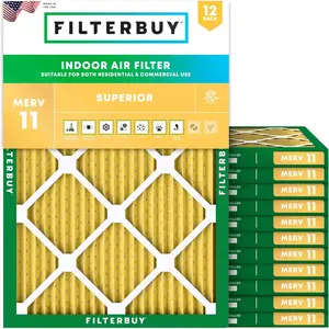 Filterbuy 18x21x1 Air Filter (12-Pack), Pleated MERV 11 Allergen Defense HVAC AC Furnace Air Filters (Actual Size: 18.00 x 21.00 x 1.00 Inches)
