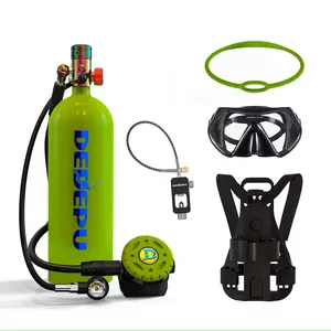 DEDEPU 2.3L Scuba Tank, Mini Diving Tank Small Lung Tank with Adapter, Up to 40 Mins Underwater Breathing Time, Portable Backup Air Cylinder, Emergency Resuce Pony Bottle gear scubadivingtank snorkel dive miniscuba divinggear equipment