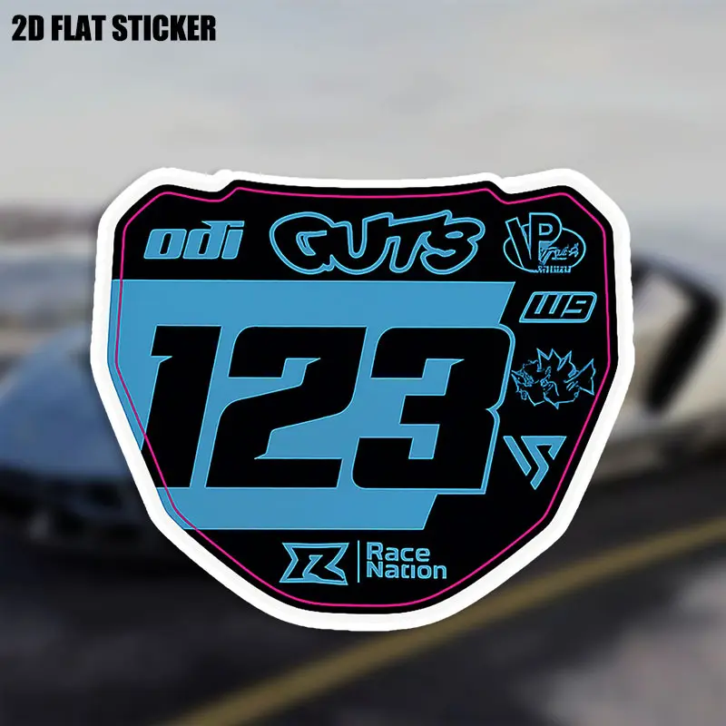 1PC Racing GUTS 123 Logo Sticker, Multipurpose Automotive Decals, Car Decal, Decal For Cars, For Car Small Items Racing Number + Slogan Decor Convey Love For Racing Style Universal Car Sticker