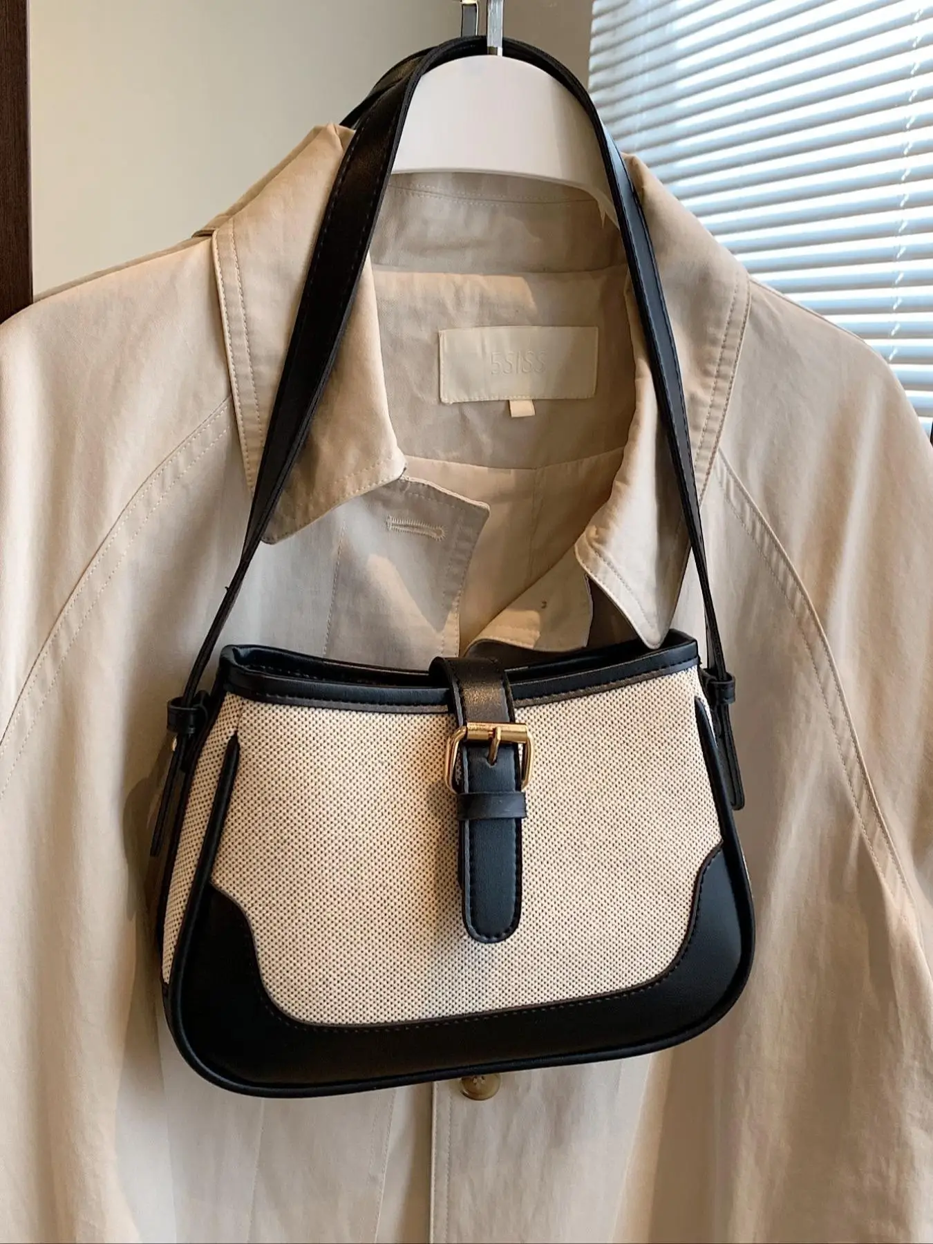 Women's Fashion Colorblock Shoulder Bag, Casual Versatile Shoulder Bag for Daily Used, Trendy High-quality Daily Commuting Bag, Girl Fashion Shopping