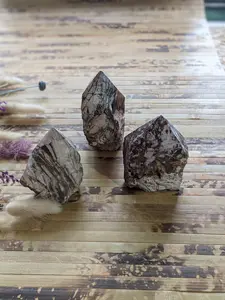 Zebra Jasper Semi-Polished Point Natural Towers Healing Crystal Grid Stone Mineral Specimen Large Raw Chunks w/ Polished Tops