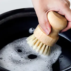 Wooden Utensil Cleaning Brush, Kitchen Cleaner for Dishes, Sinks, Cast Iron Pots, Non-Toxic, Ideal for Daily Use