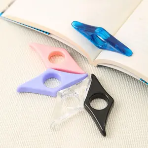 10pcs Acrylic Thumb Book Stand Press Bookmark Set, 5 Color Reading Aid, Single Hand Quick Page Turn Support, Office & Book Lovers, Book Accessories