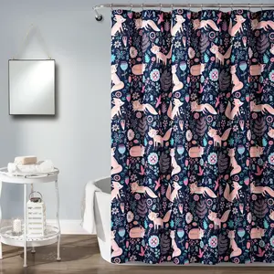 Lush Decor Pixie Fox Shower Curtain
