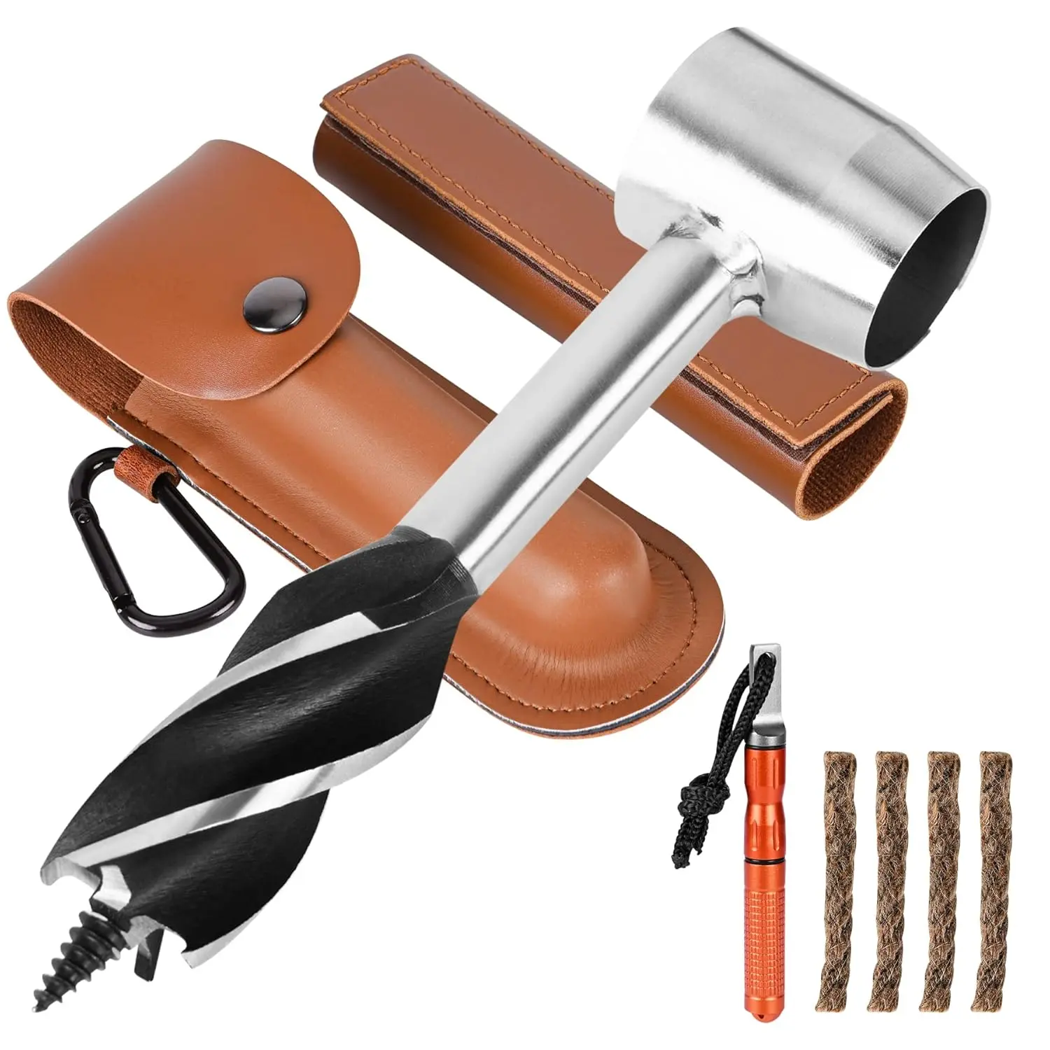 Bushcraft Hand Auger Wrench Bushcraft Gear and Equipment Settlers Wrench  Tools  Eye  Auger Drill Peg and Manual Hole Maker Multitool for Outdoor Backpacking Camping Bushcrafting