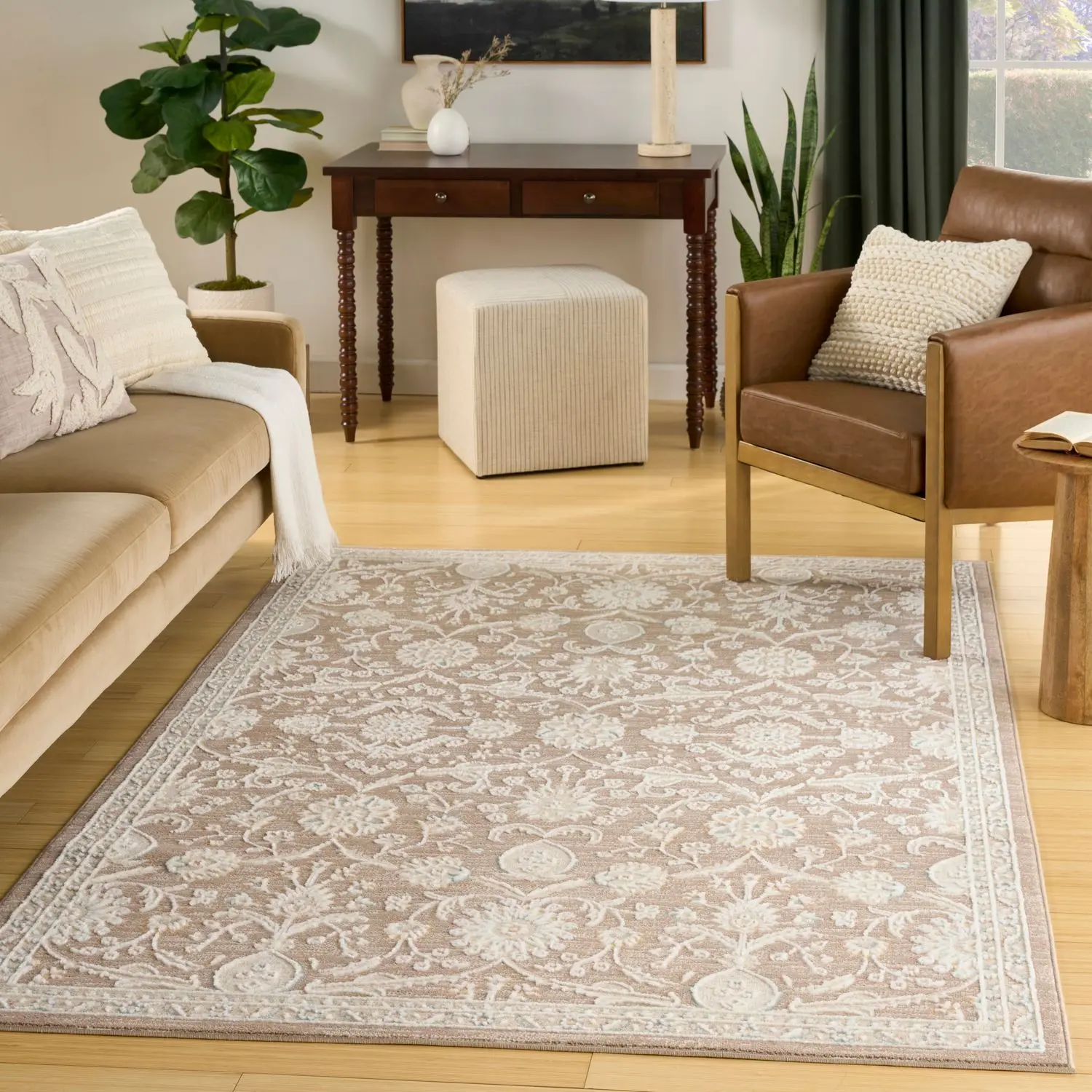 Nourison Isla Vintage Floral Cozy Decorative Flower Pattern Rug, Living Room Decor Rug for Living Spaces, Cozy Area Rug