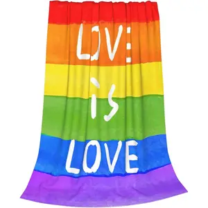 SoftHaven Flannel Blanket LGBT, Love is Love Super Soft Anti-Pilling Pride Throw Blankets - Lesbians Gays Bisexuals Transgender - Lightweight Blanket for Sofa Couch Bed 60x80 Inches