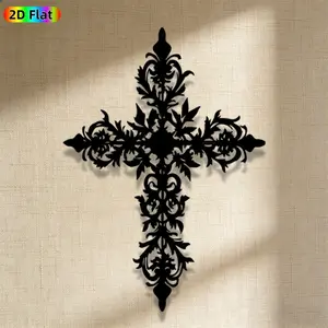 1pc Religious Cross Metal Wall Art, Religious Cross Statue Mural, Iron Craft, Perfect for Indoor/Outdoor, Home, Office Decor, Heavy - Duty Rustproof Metal Decor, Intricate Craftsmanship, Christmas Decor, Ideal Gift for Religious Believers