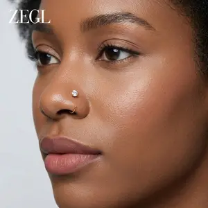 zengliu Tiny Gold Heart Nose Stud & Sparkly Crystal Nose Ring | Hypoallergenic 20G Piercing Jewelry for Women | Minimalist Daily Accessory