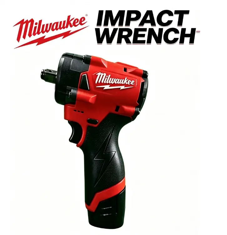 Milwaukee  M12 12V Cordless Compact Impact Wrench, 1/2 Inch Drive Brushless Small Power Wrench, High Torque Portable Electric Ratchet Wrench for Auto Repair Mechanical Maintenance Tightening & Loosening Bolts Nuts kit products diy stable tool set task