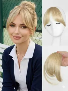 6 Inch Short Straight Bangs, Natural Look Fluffy Synthetic Extension for Women, Synthetic Bangs  for Daily Wear, Synthetic Hair Pieces, Synthetic Hairpiece