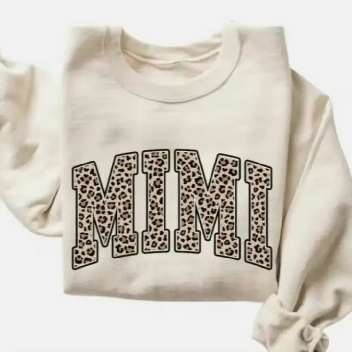 Mimi Sweatshirt, Leopard Mimi Sweater, Cute Mimi Sweatshirt, Gift for Mimi, Grandma Gift, Grandmother Outfit, Grandma Mimi Gigi