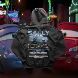 Limited Sally Hoodie - Sally And McQueen Fan Hoodie - Cars Movie Hoodie - McQueen Hoodie - Couple Hoodies - Vintage Car Hoodie