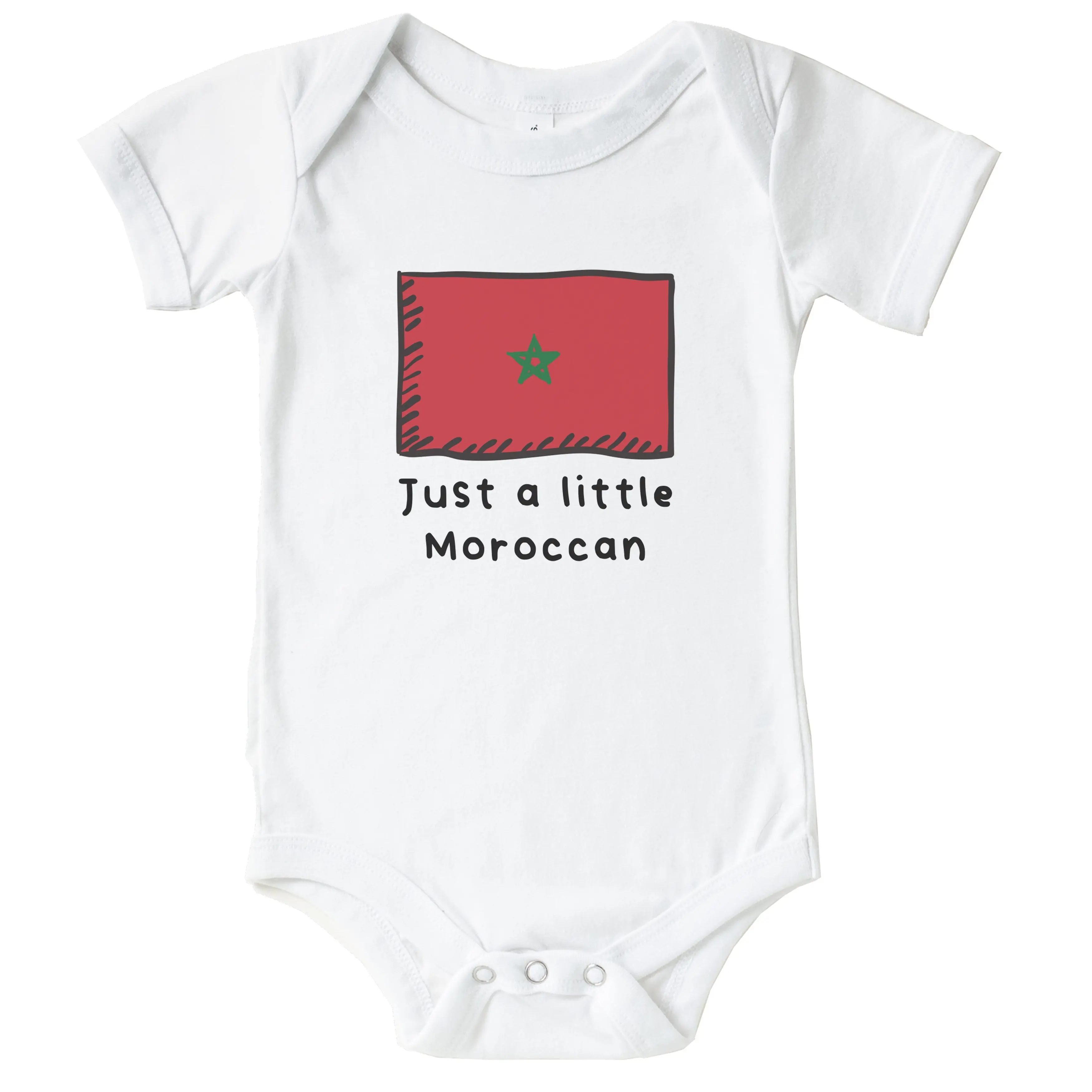Just A Little Moroccan Funny Cute Morocco Flag One Piece Baby Bodysuit