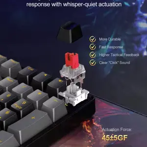 NPET 87 Keys RGB Mechanical Keyboard Wired 20+ Backlit Modes Ergonomic Hot Swappable Design for Gaming & Office with Fast Response and Clear Click Sound